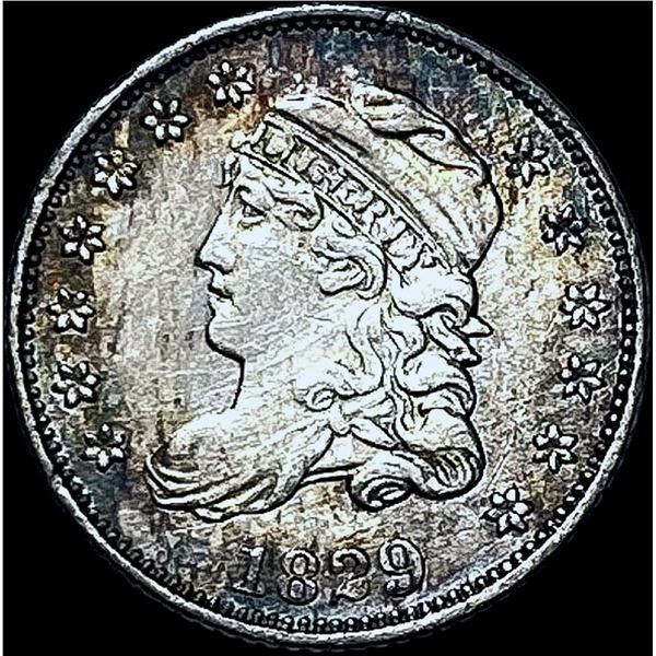 1829 Capped Bust Half Dime Toned CHOICE AU