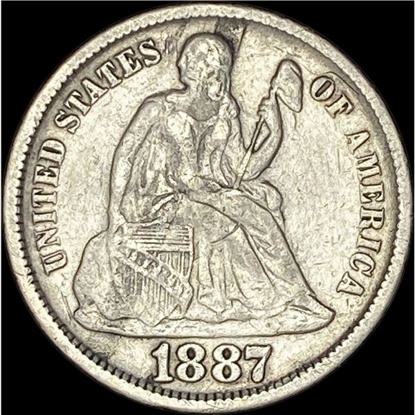 1887 Seated Liberty Dime NEARLY UNCIRCULATED