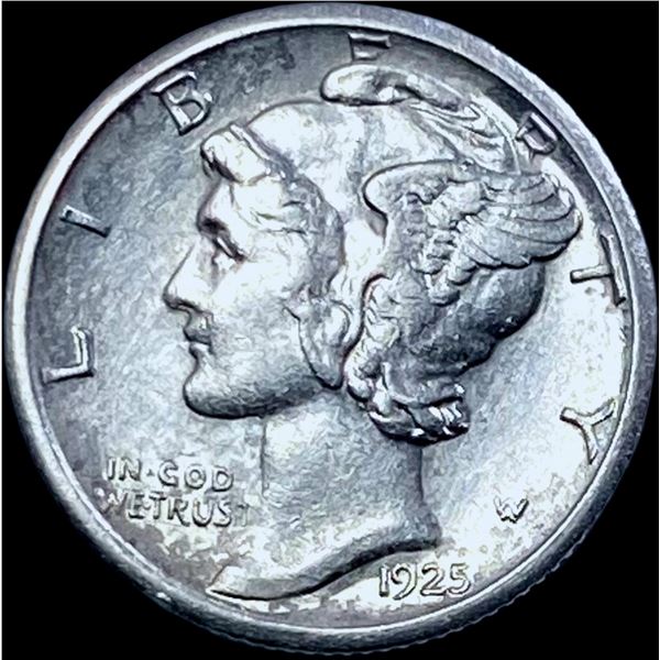 1925-S Silver Mercury Dime CHOICE AU