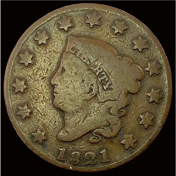 1821 Coronet Head Large Cent NICELY  CIRCULATED