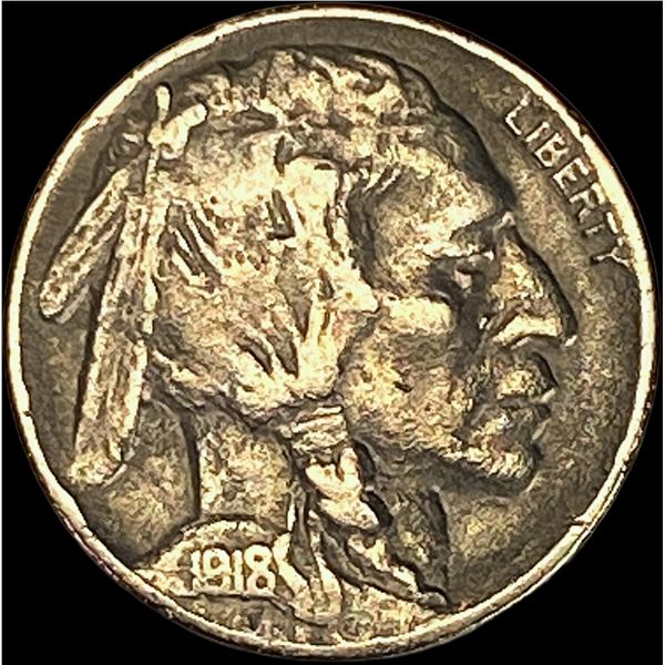 1918-D Buffalo Nickel NEARLY UNCIRCULATED