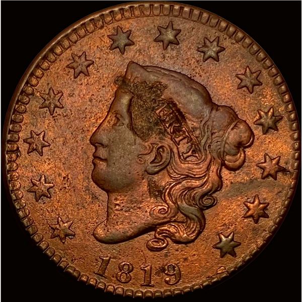 1819 Coronet Head Large Cent LIGHTLY  CIRCULATED