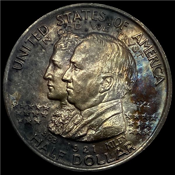 1921 Color Silver Alabama Centennial Half  Dollar CHOICE BU