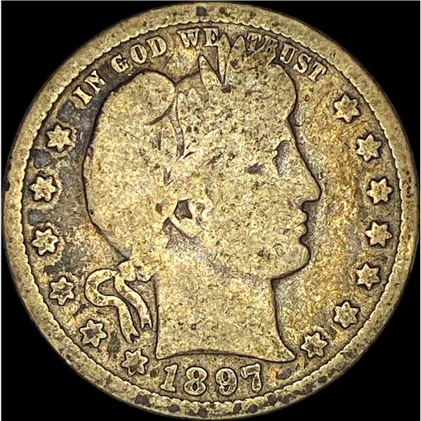 1897-O Silver Barber Quarter NICELY  CIRCULATED