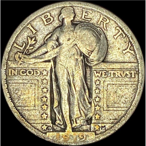 1919-D Silver Standing Liberty Quarter  LIGHTLY CIRCULATED