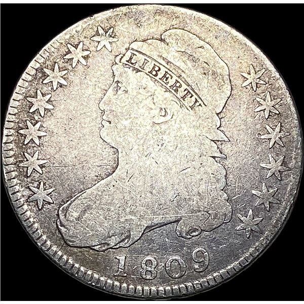 1809 Capped Bust Silver Half Dollar NICELY  CIRCULATED