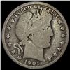 Image 1 : 1901-S Silver Barber Half Dollar NICELY  CIRCULATED