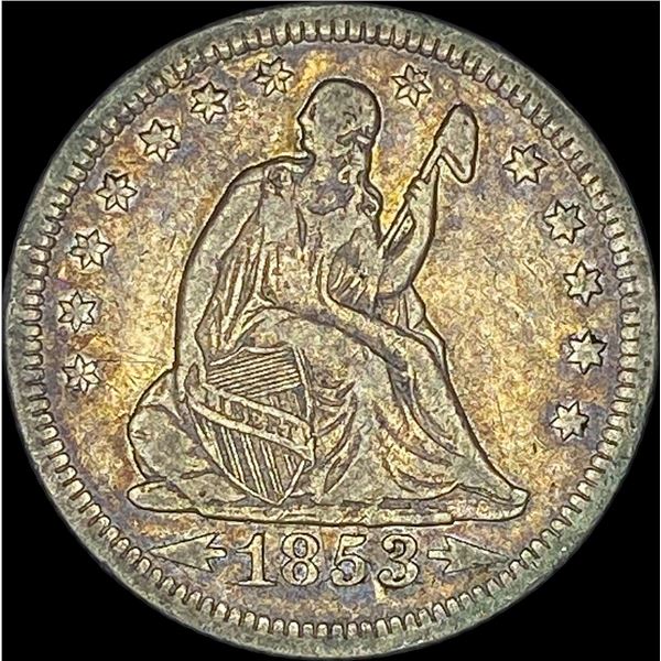 1853-O Arrows/Rays Silver Seated Liberty  Quarter NEARLY UNCIRCULATED
