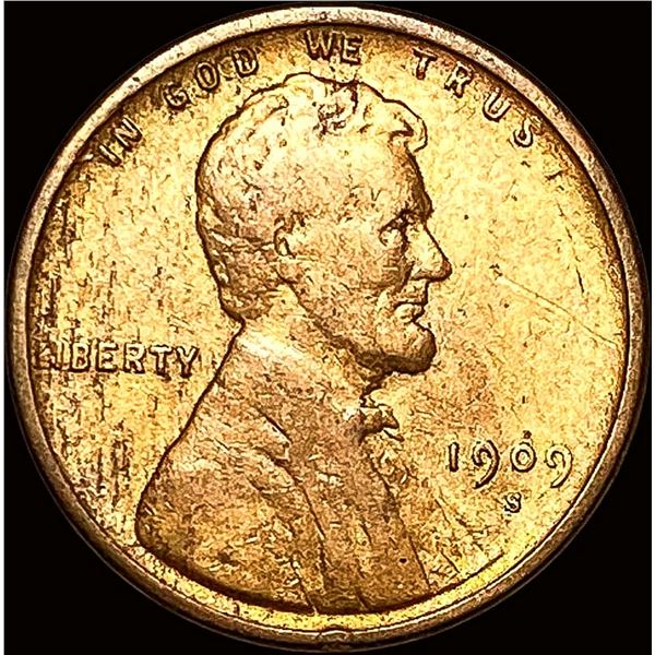 1909-S Lincoln Wheat Cent LIGHTLY CIRCULATED