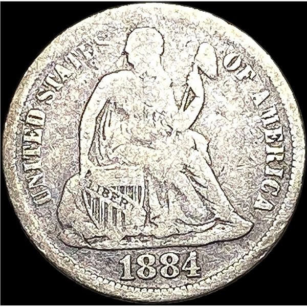 1884-S Silver Seated Liberty Dime NICELY CIRCULATED