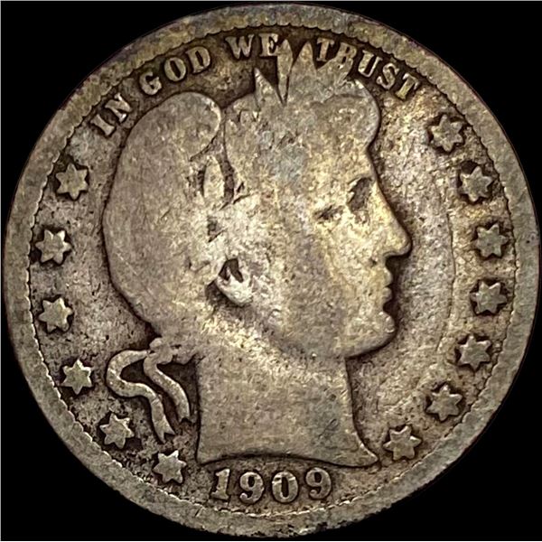 1909-O Barber Quarter NICELY CIRCULATED