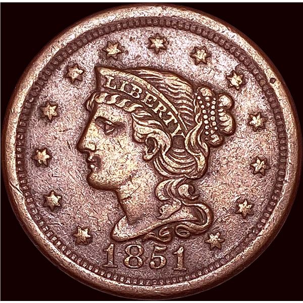 1851 Braided Hair Large Cent CLOSELY UNCIRCULATED