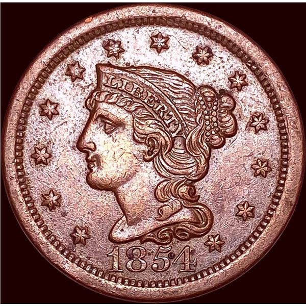 1854 Braided Hair Large Cent CHOICE AU