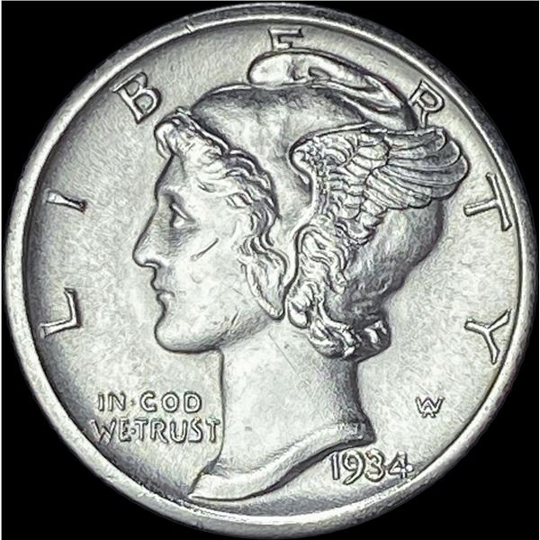 1934-D FB Mercury Dime CHOICE BU