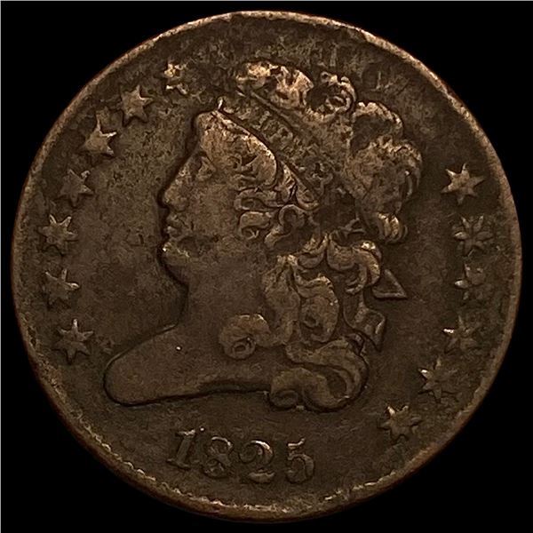 1825 Classic Head Half Cent NICELY CIRCULATED