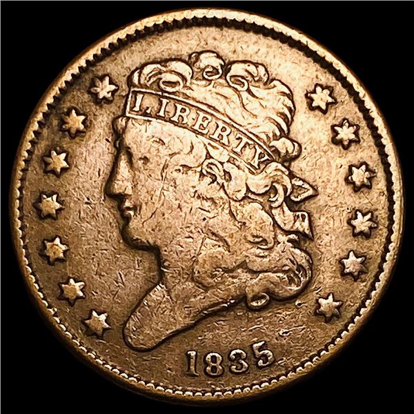 1835 Classic Head Half Cent LIGHTLY  CIRCULATED