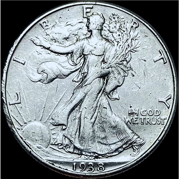 1938-D Silver Walking Liberty Half Dollar CHOICE AU