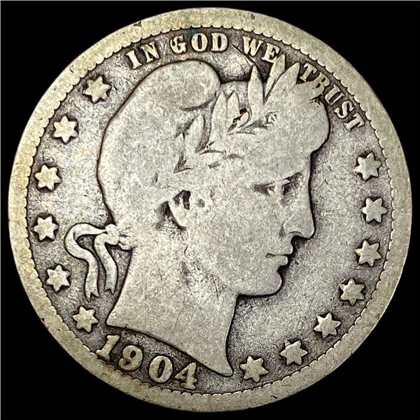 1904-O Silver Barber Quarter NICELY  CIRCULATED