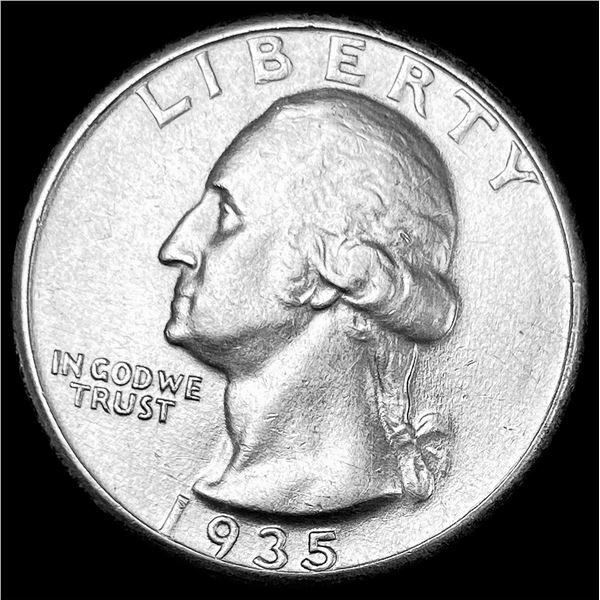 1935-S Silver Washington Quarter CHOICE AU