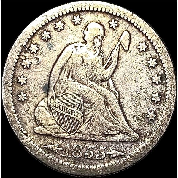 1855-S Seated Liberty Quarter LIGHTLY CIRCULATED