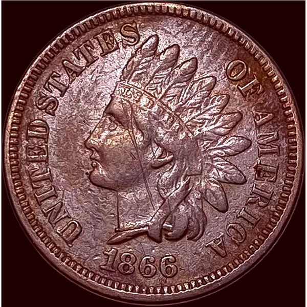 1866 Indian Head Cent CHOICE AU