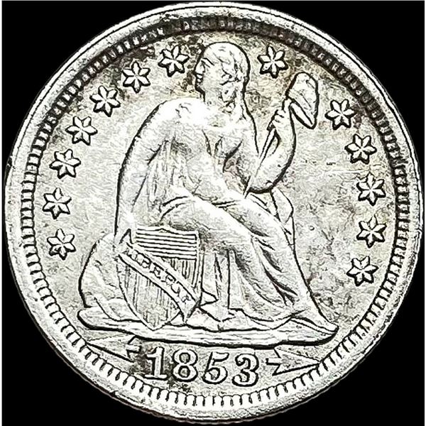 1853 Seated Liberty Dime NEARLY UNCIRCULATED