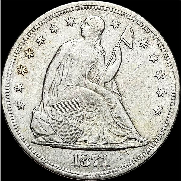 1871 Silver Seated Liberty Dollar CLOSELY UNCIRCULATED