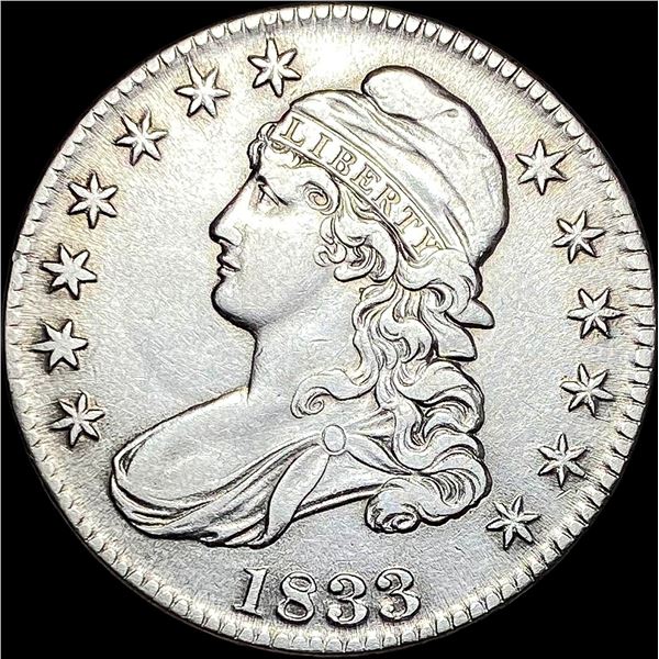 1833 Capped Bust Half Dollar NEARLY UNCIRCULATED