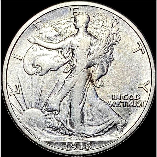 1916-D Silver Walking Liberty Half Dollar CLOSELY UNCIRCULATED