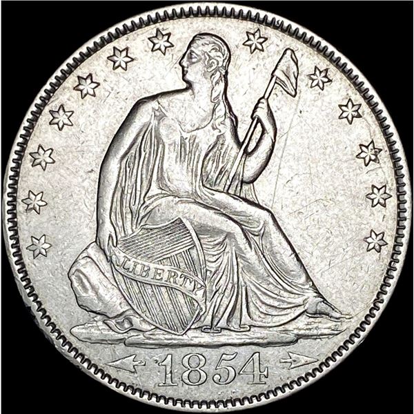 1854-O Silver Seated Liberty Half Dollar CLOSELY UNCIRCULATED