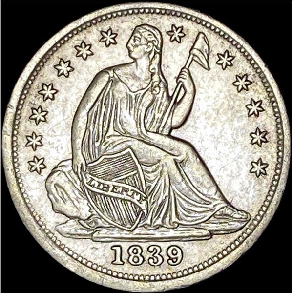 1839 Seated Liberty Half Dime No Drapery UNCIRCULATED
