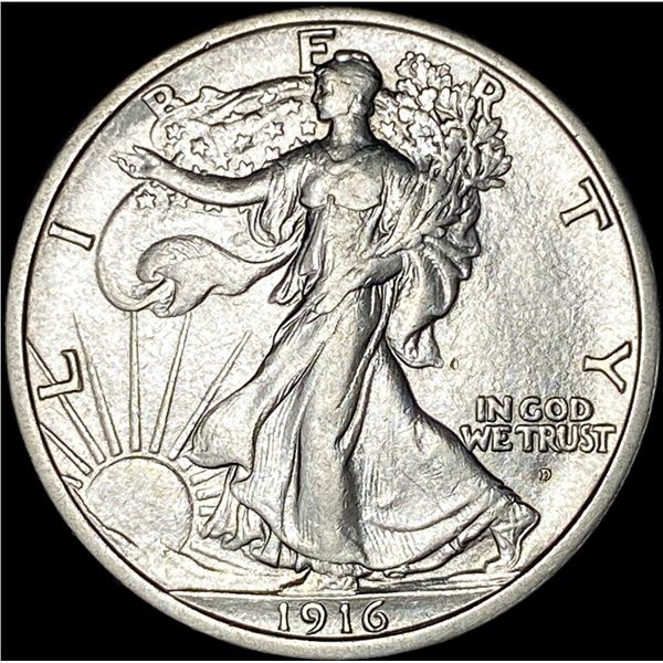 1916 Silver Walking Liberty Half Dollar CHOICE AU