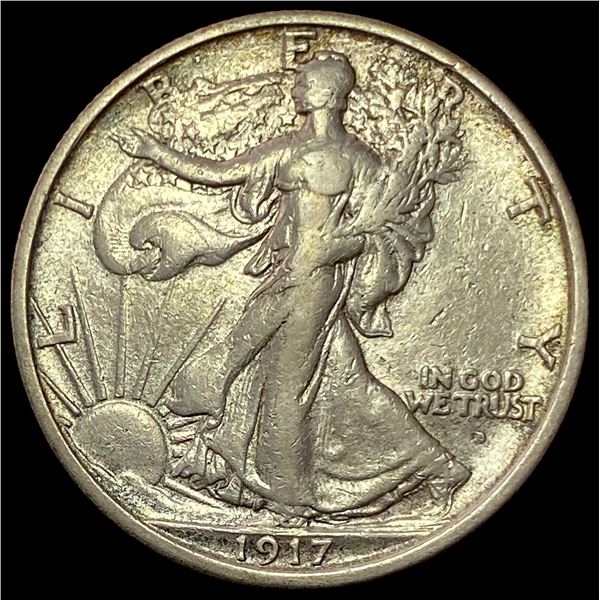 1917-D Silver Walking Liberty Half Dollar LIGHTLY CIRCULATED