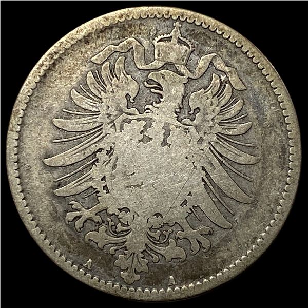 1874-A Germany Silver 1 Reichsmark NEARLY UNCIRCULATED