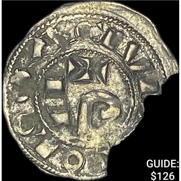 1148-1249 France Toulouse Silver Obol CLOSELY UNCIRCULATED
