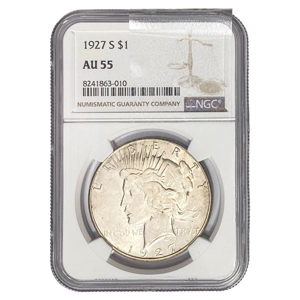 1927 Silver Peace Dollar NGC AU55
