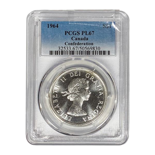 1964 Canada 0.6oz Silver Dollar PCGS PL67