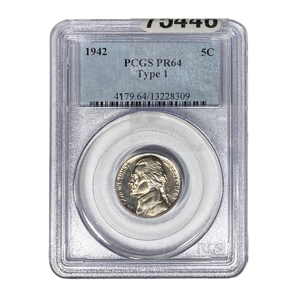 1942 Wheat Nickel PCGS PR64 Type 1