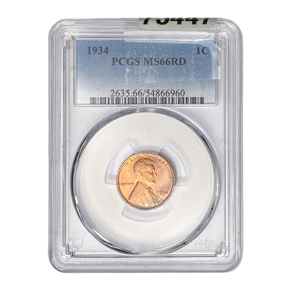 1934 Wheat Cent PCGS MS66 RD