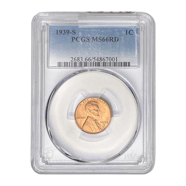 1939-S Wheat Cent PCGS MS66 RD