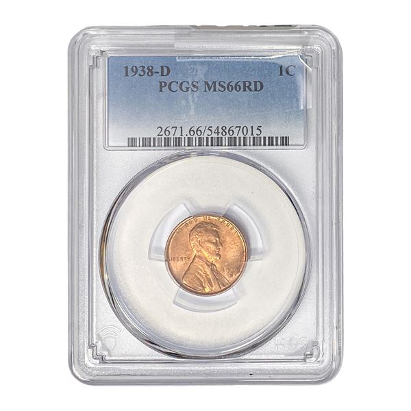 1938-D Wheat Cent PCGS MS66 RD
