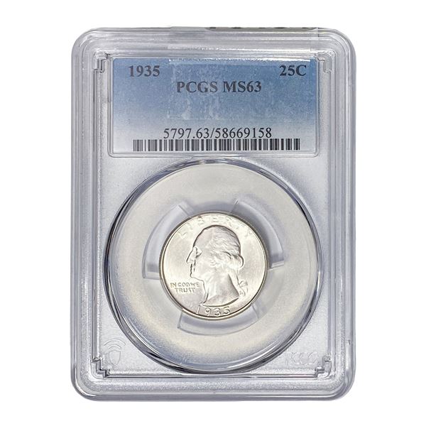 1935 Washington Silver Quarter PCGS MS63