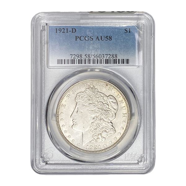 1921-D Morgan Silver Dollar PCGS AU58
