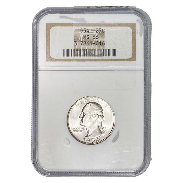 1954 Washington Silver Quarter NGC MS66