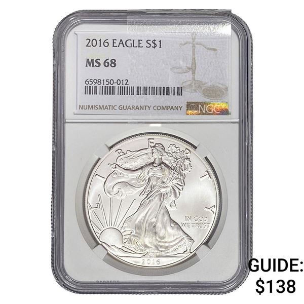 2016 Silver Eagle NGC MS68