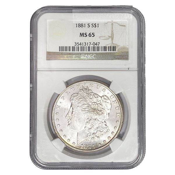 1881-S Morgan Silver Dollar NGC MS65