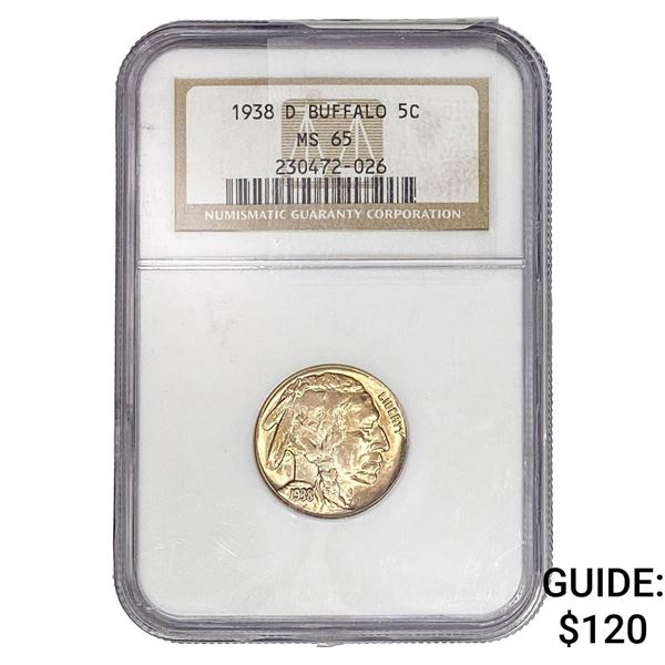 1938-D Buffalo Nickel NGC MS65