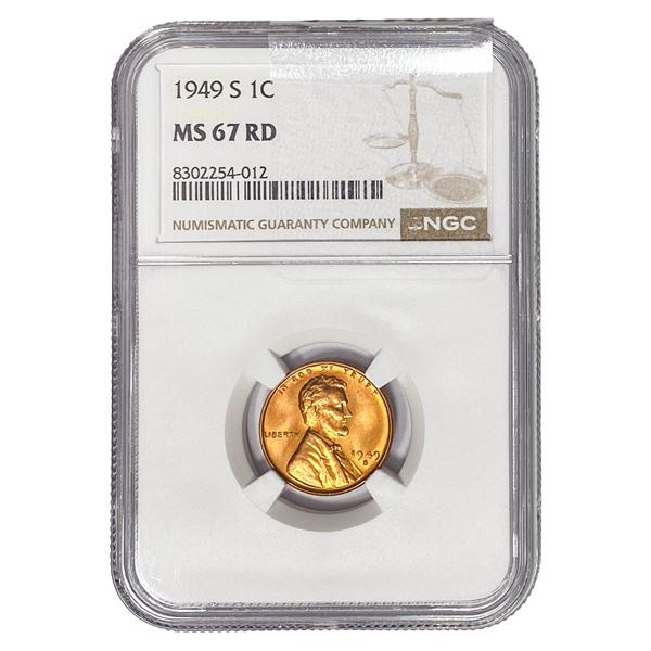 1949-S Wheat Cent NGC MS67 RD