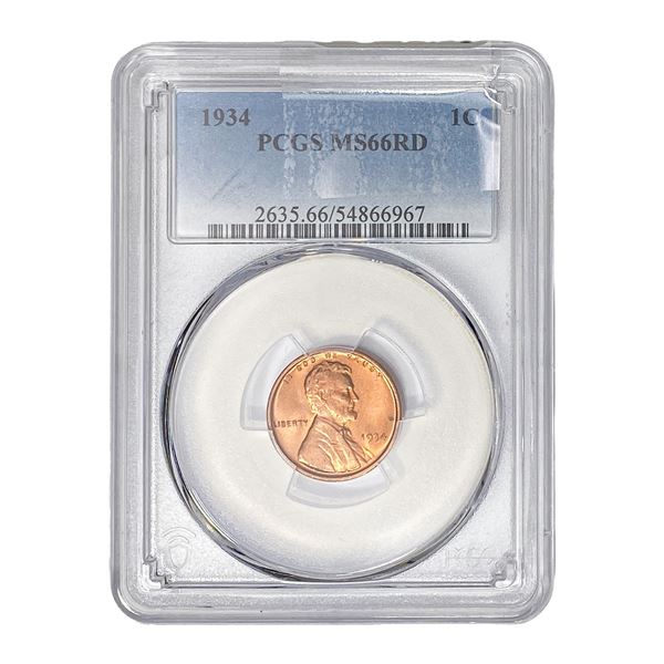 1934 Wheat Cent PCGS MS66 RD