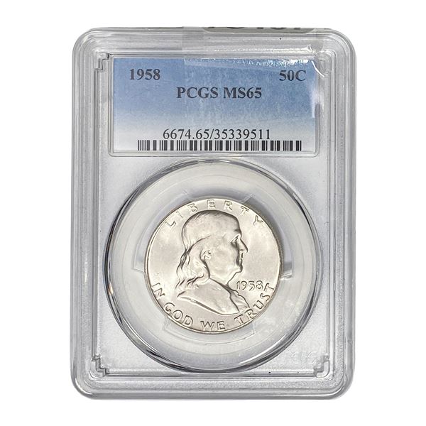 1958 Franklin Half Dollar PCGS MS65